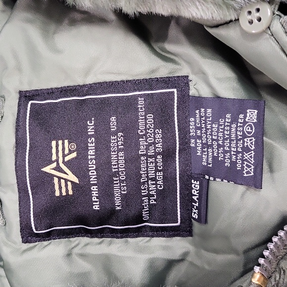 Alpha Industries Jacket Flying Type B-15 Men's Size 5XL - Picture 6 of 16